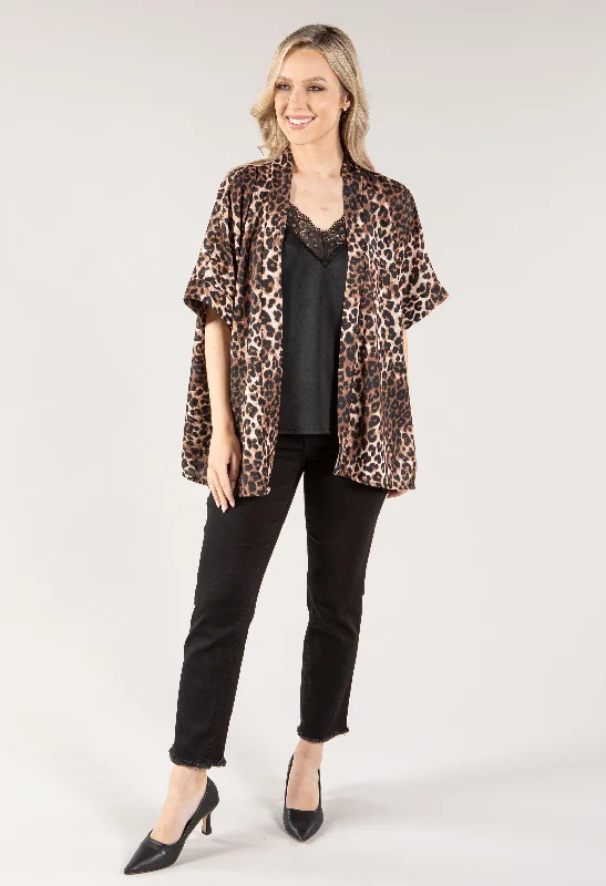 Scoop neck women's topsAnimal Print Overshirt