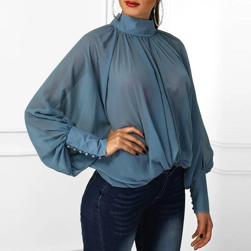 Neon women's topsWomen Chiffon Blouse, Batwing Sleeves