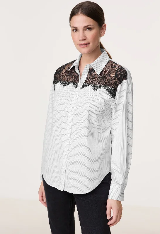 Floral print women's topsLace Trim Shirt