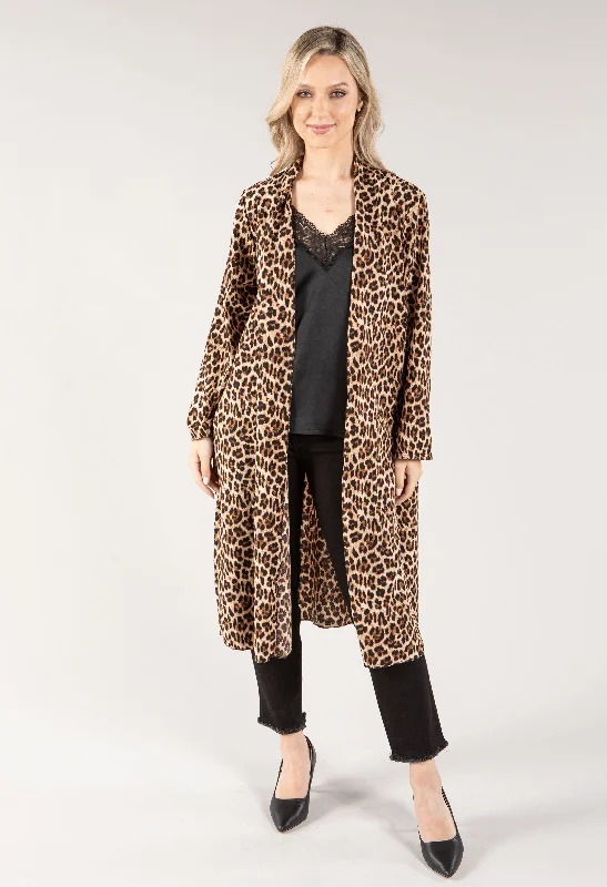 High-street women's topsLongline Leo Print Overshirt