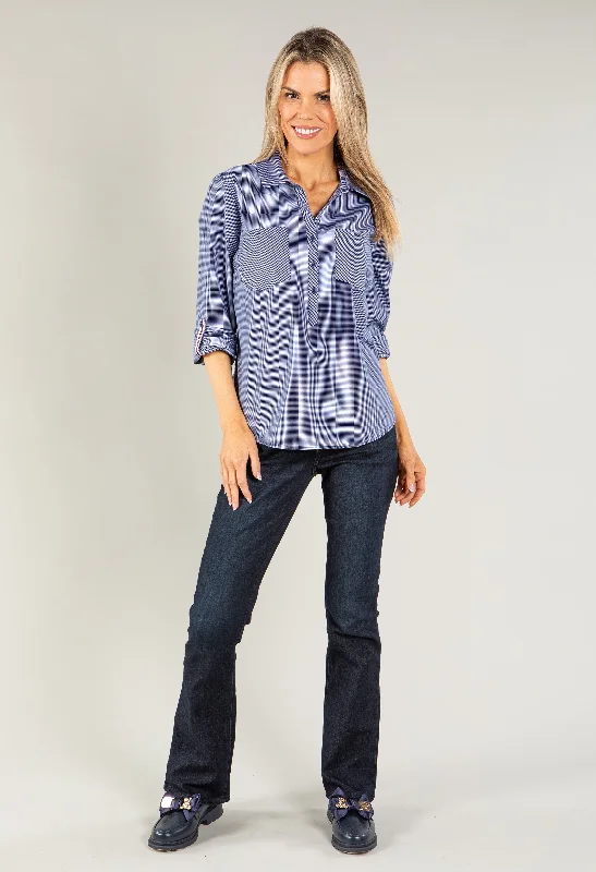 Lace-up women's topsMini Check Shirt