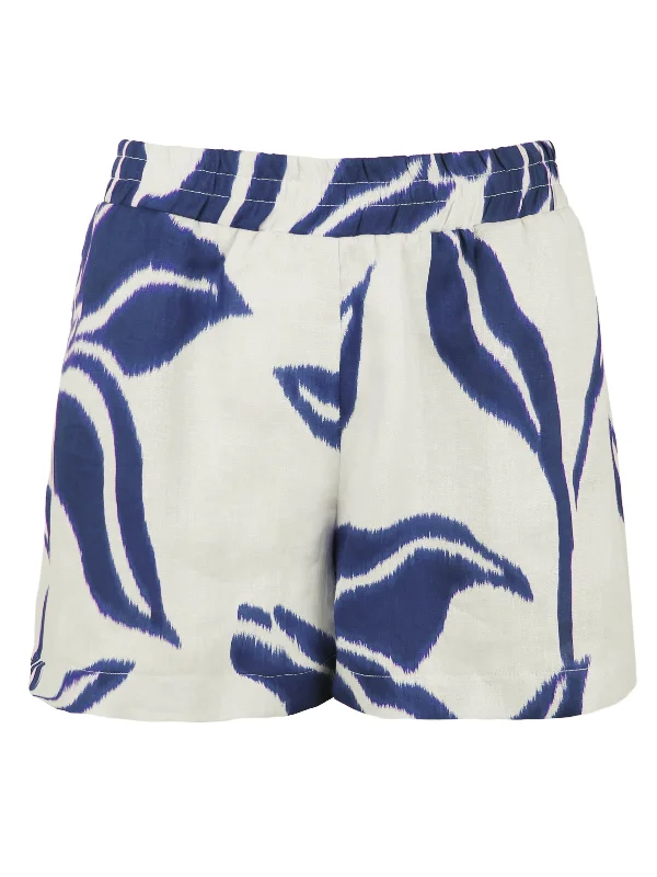 Boutique women's topsSeaside Short Natural/Royal Batik