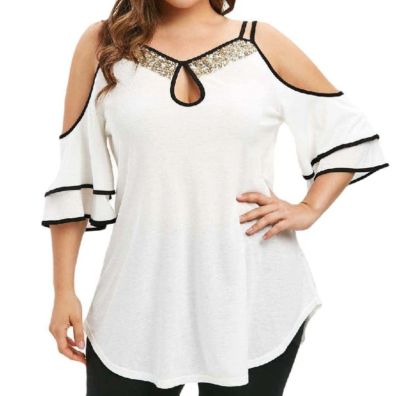 Lightweight women's topsWomen Blouse, Plus Size Blouse, Party Blouse, White