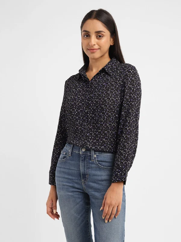 Party women's topsWomen's Printed Shirt Collar Shirt