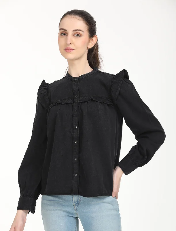 Yoga women's topsWomen's Solid Oversized Shirt