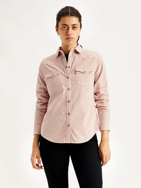 Chenille women's topsWomen's Solid Regular Fit Shirt